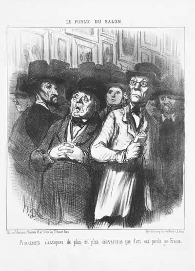 Lovers of classical art more and more convinced that art is lost in France, 1852 by Honoré Daumier